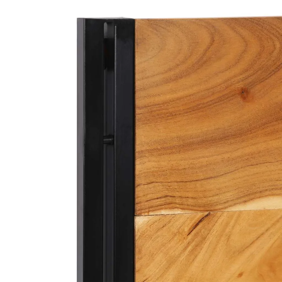 Tête de lit 120 cm bois massif d'acacia et fer - 6