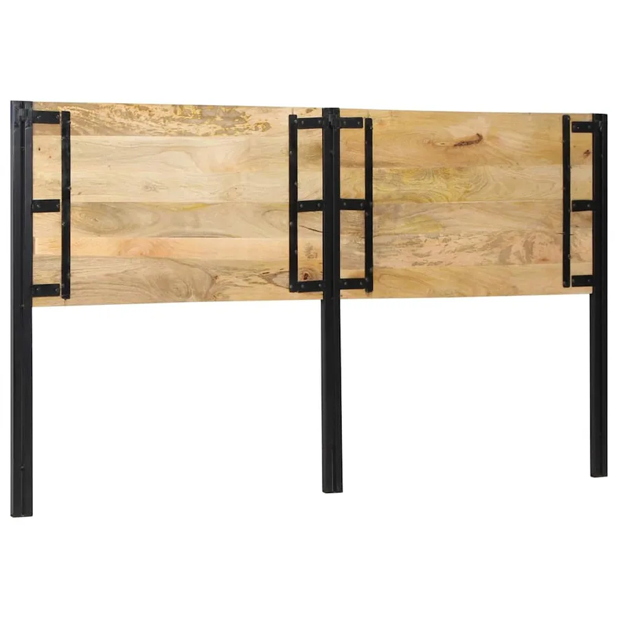 Tête de lit 180 cm bois massif manguier et fer - 5