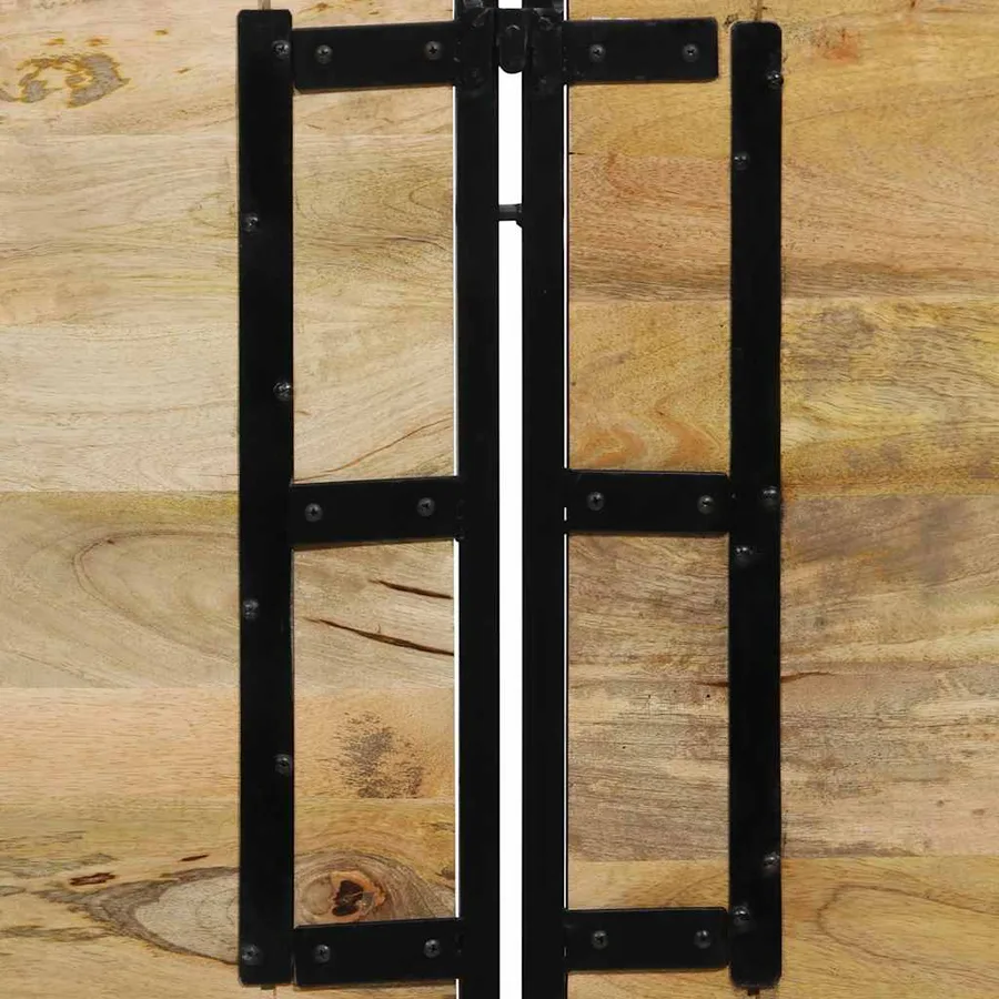 Tête de lit 180 cm bois massif manguier et fer - 7