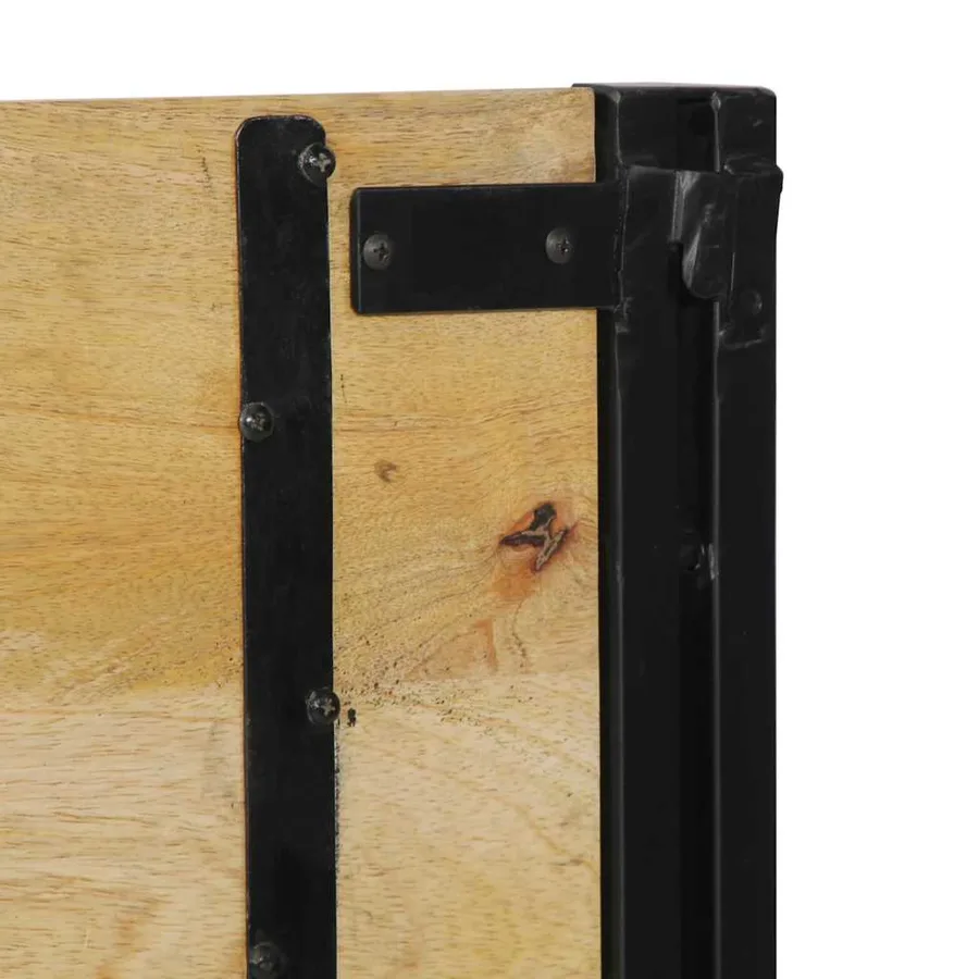 Tête de lit 180 cm bois massif manguier et fer - 8