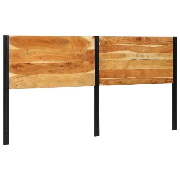 Tête de lit 200 cm bois massif d'acacia et fer