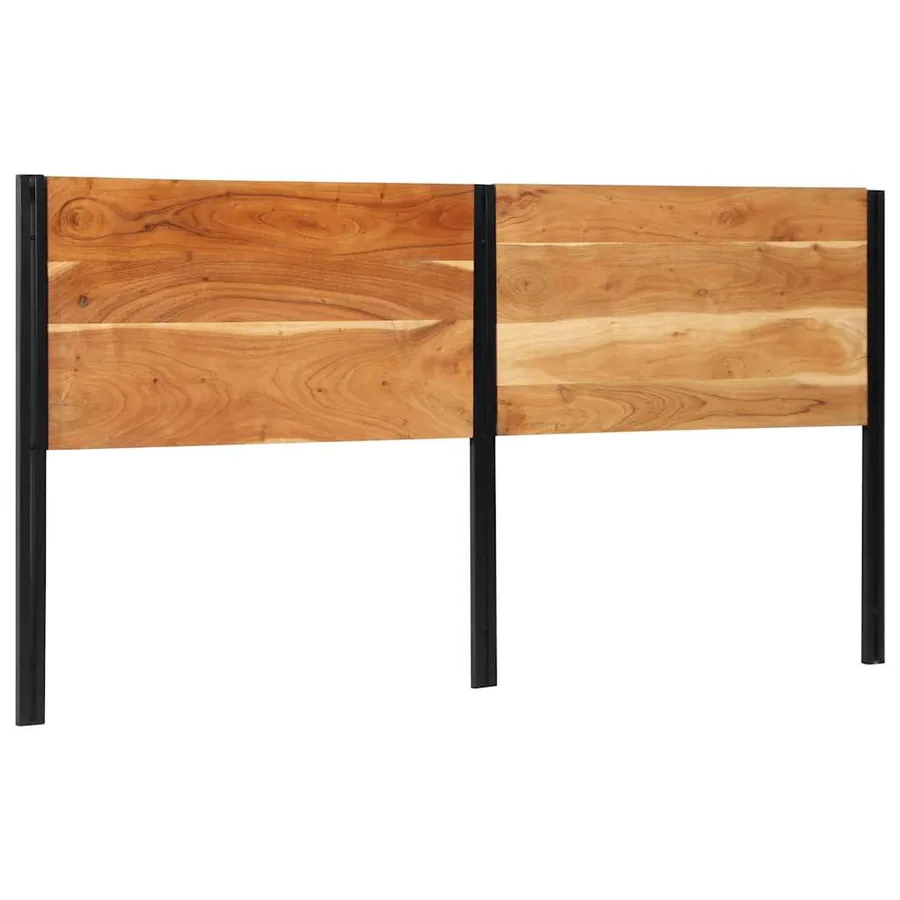 Tête de lit 200 cm bois massif d'acacia et fer - 10