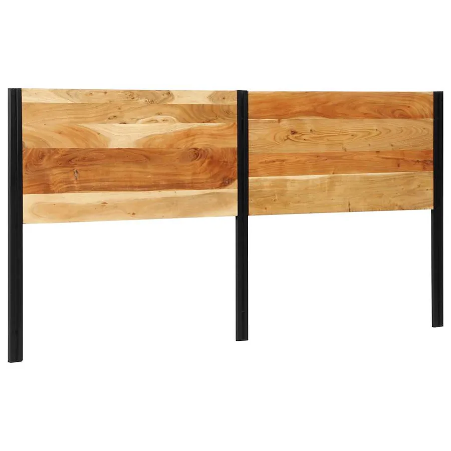 Tête de lit 200 cm bois massif d'acacia et fer - 11