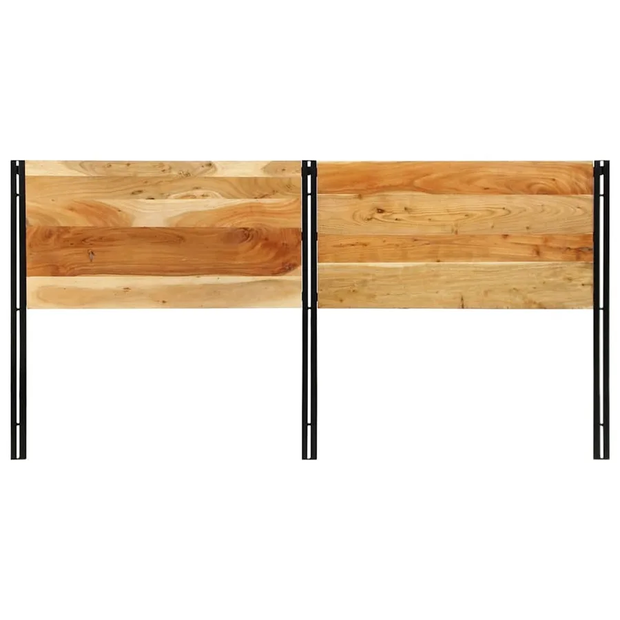 Tête de lit 200 cm bois massif d'acacia et fer - 2