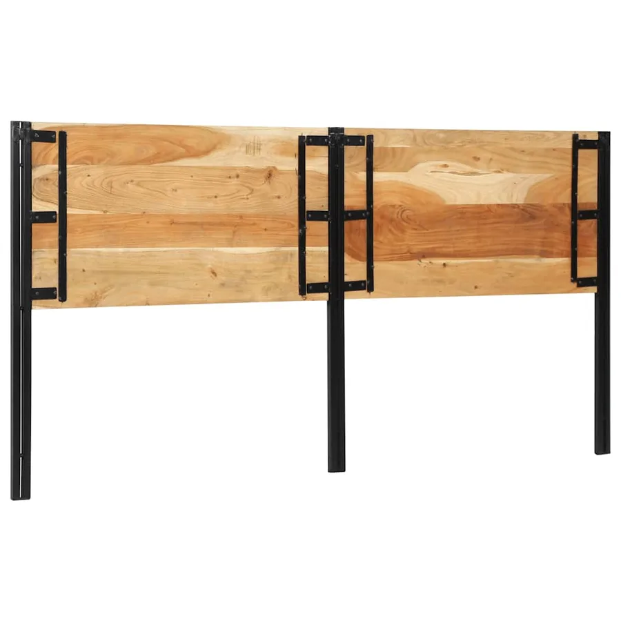 Tête de lit 200 cm bois massif d'acacia et fer - 3
