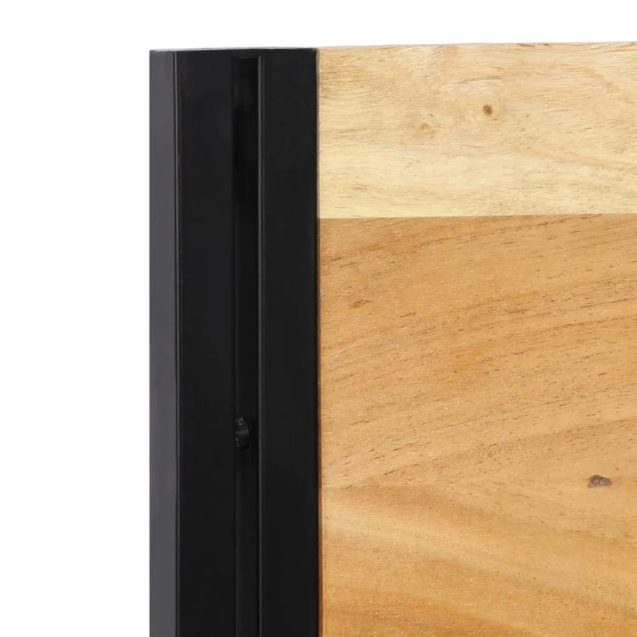 Tête de lit 200 cm bois massif d'acacia et fer - 4