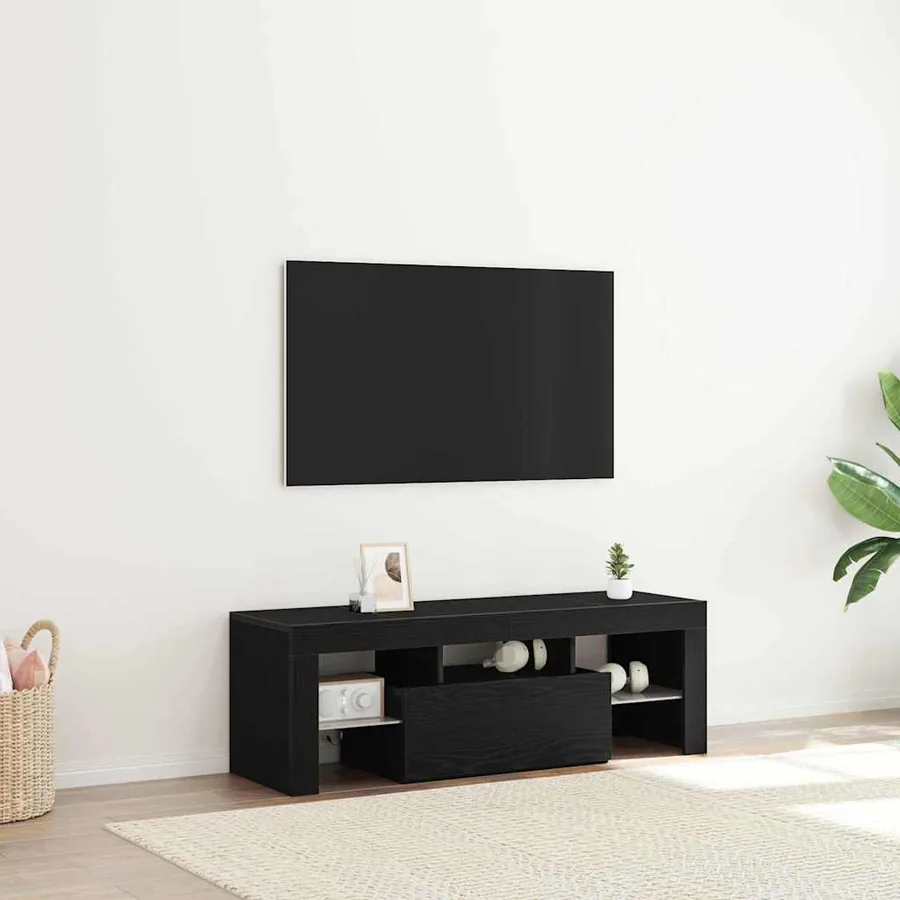 Meuble TV Chêne noir 120 x 35 x 40 cm Bois d'ingénierie