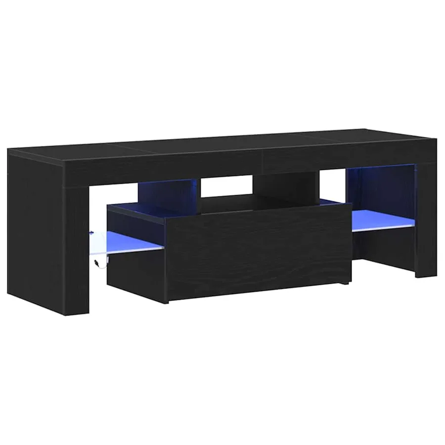 Meuble TV Chêne noir 120 x 35 x 40 cm Bois d'ingénierie - 4