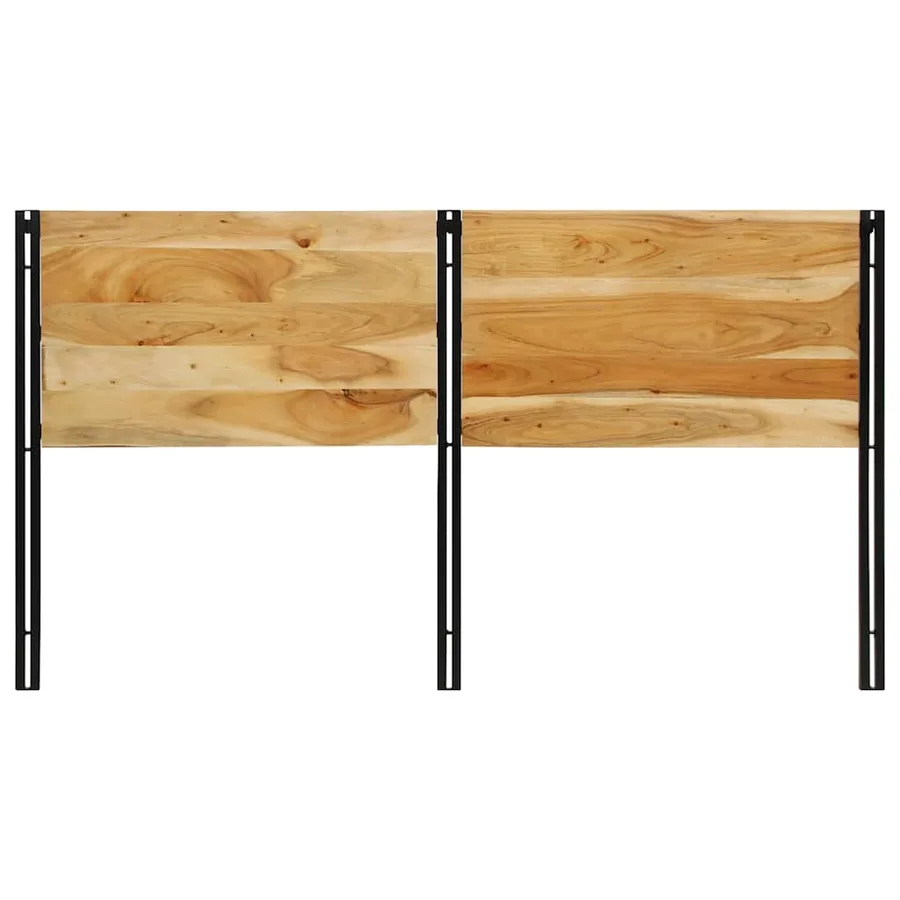 Tête de lit 180 cm bois massif d'acacia et fer - 4