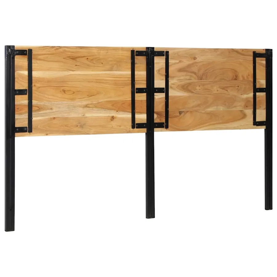 Tête de lit 180 cm bois massif d'acacia et fer - 5