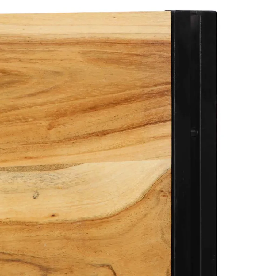 Tête de lit 180 cm bois massif d'acacia et fer - 6