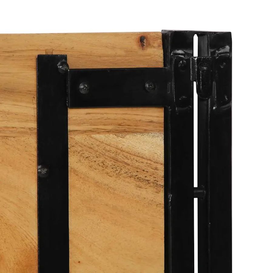 Tête de lit 180 cm bois massif d'acacia et fer - 8