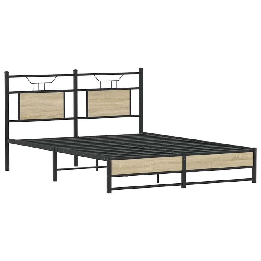 Cadre de lit sans matelas chêne sonoma 140x190 cm - 3