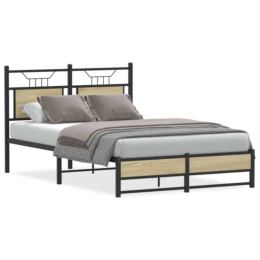 Cadre de lit sans matelas chêne sonoma 120x200 cm