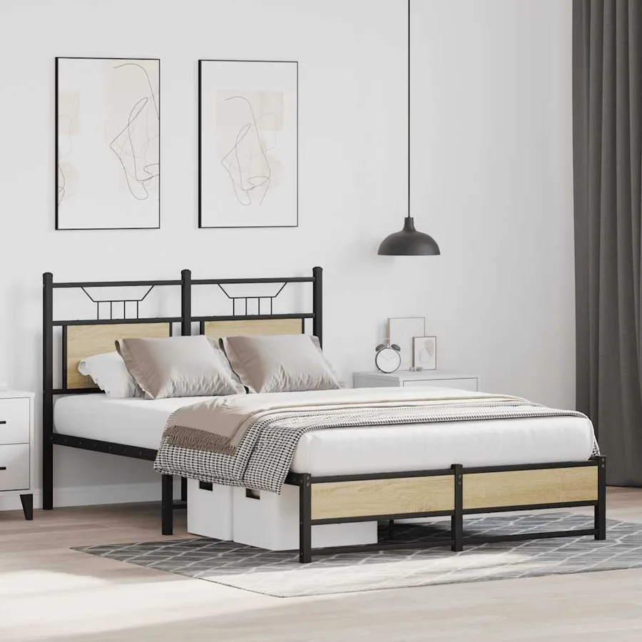 Cadre de lit sans matelas chêne sonoma 120x200 cm - 5