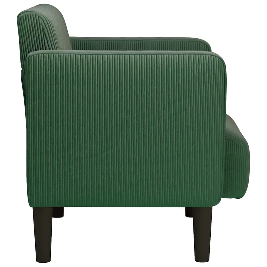 Canapé-chaise accoudoirs vert foncé 54 cm tissu velours côtelé - 4
