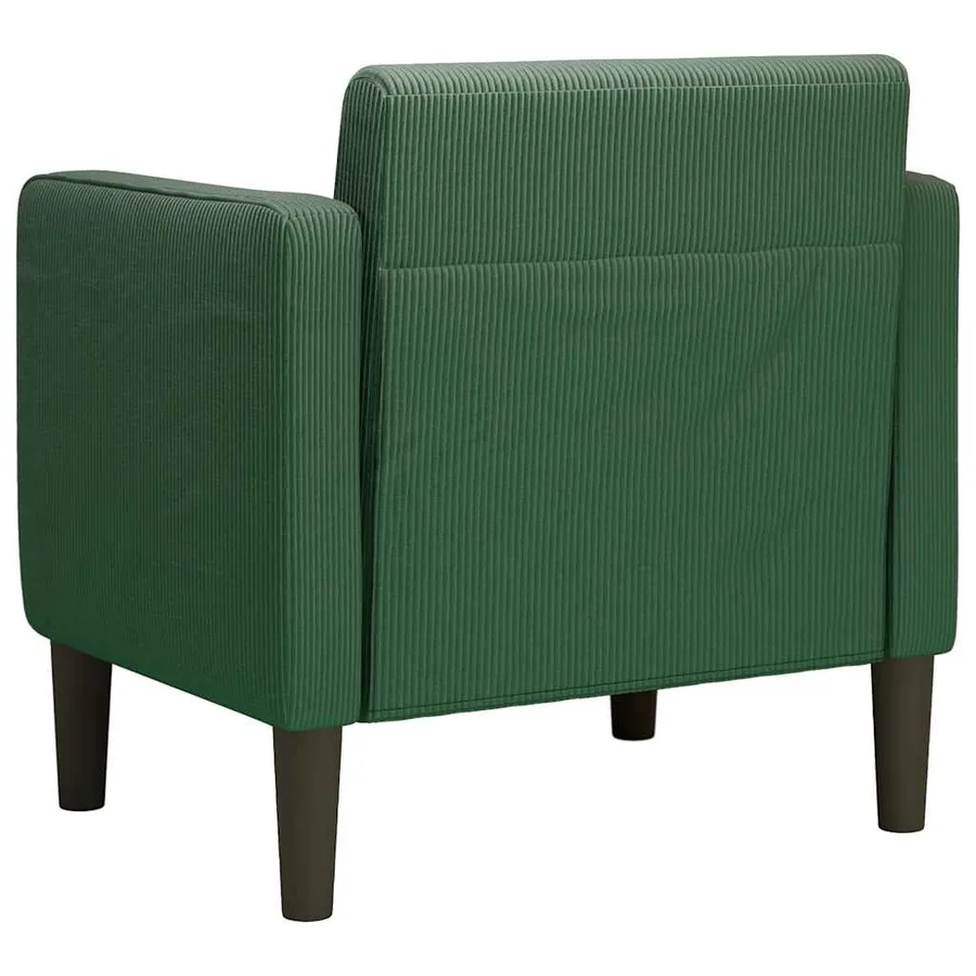 Canapé-chaise accoudoirs vert foncé 54 cm tissu velours côtelé - 5