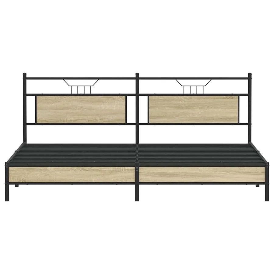 Cadre de lit en métal sans matelas chêne sonoma 200x200 cm - 6