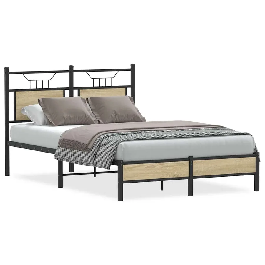 Cadre de lit sans matelas chêne sonoma 120x190 cm - 2