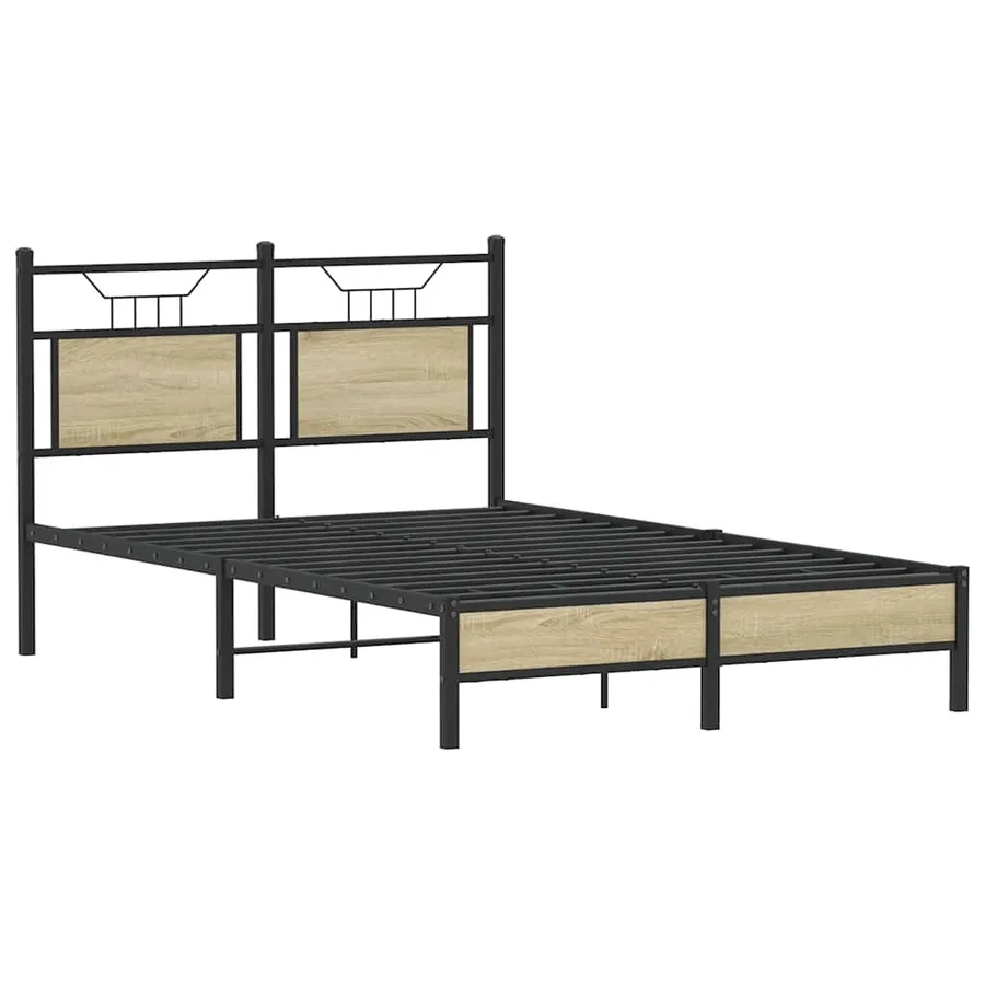Cadre de lit sans matelas chêne sonoma 120x190 cm - 5