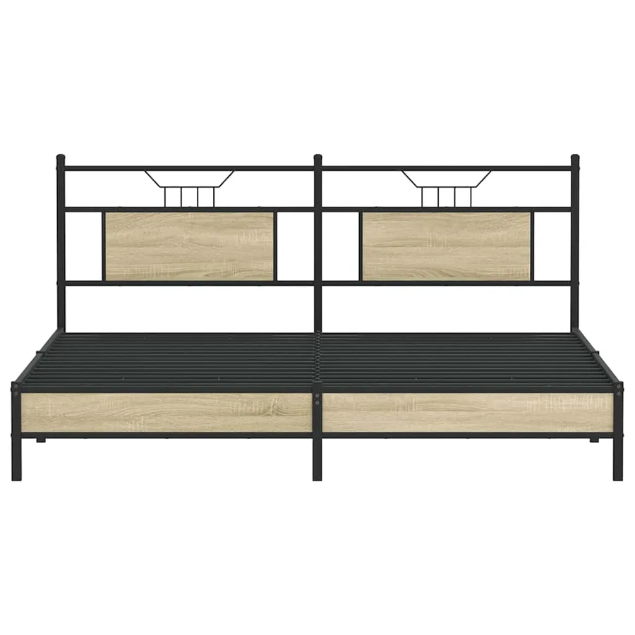 Cadre de lit sans matelas chêne sonoma 183x203 cm - 6