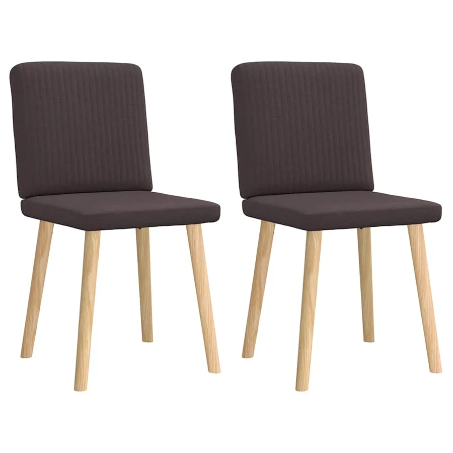 Chaises à manger lot de 2 marron foncé tissu - 2