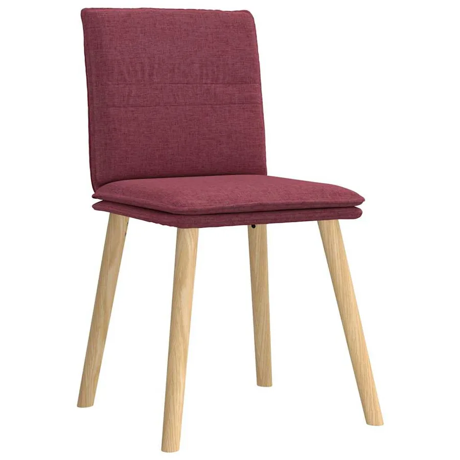 Chaises à manger lot de 6 rouge bordeaux tissu - 3