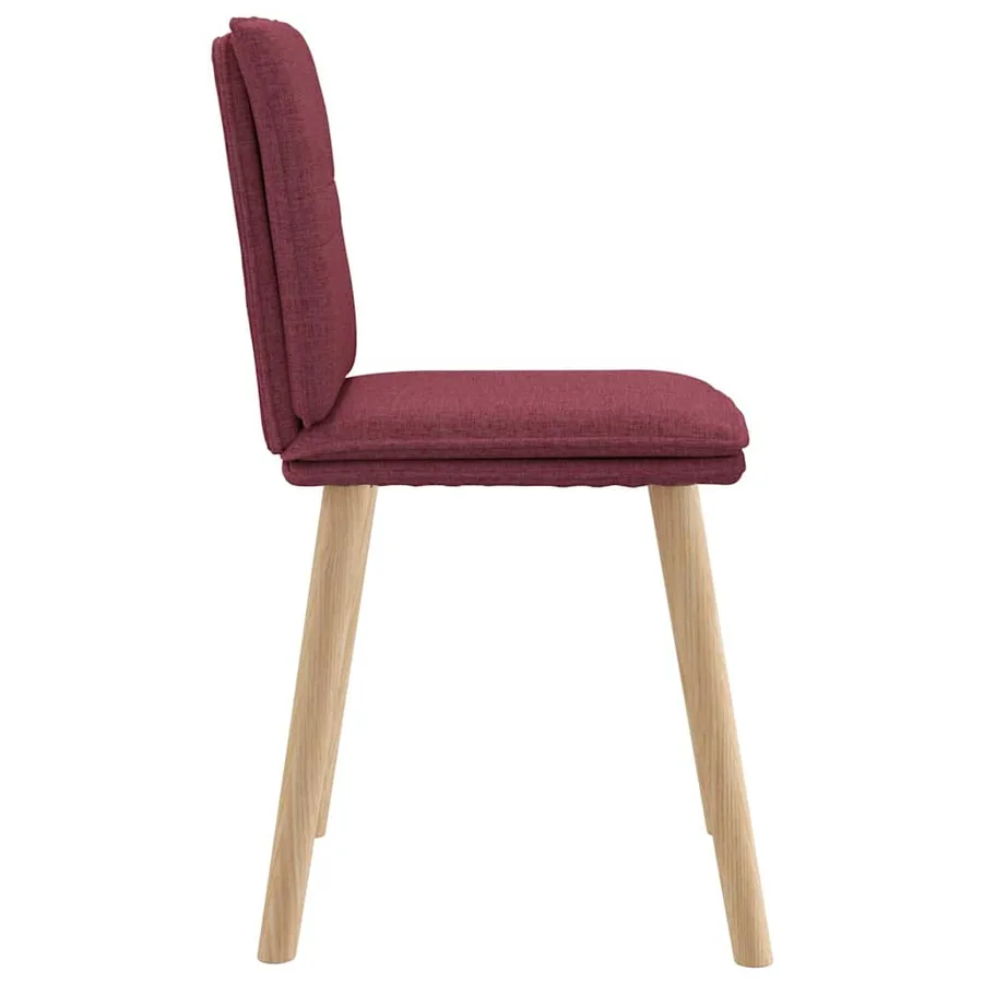 Chaises à manger lot de 6 rouge bordeaux tissu - 5