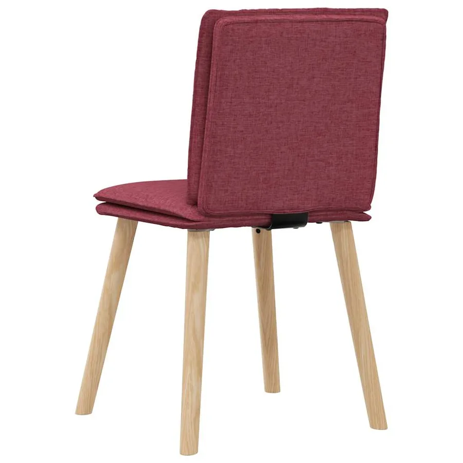 Chaises à manger lot de 6 rouge bordeaux tissu - 6