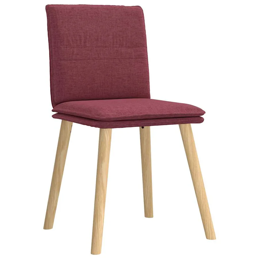 Chaises à manger lot de 4 rouge bordeaux tissu - 3