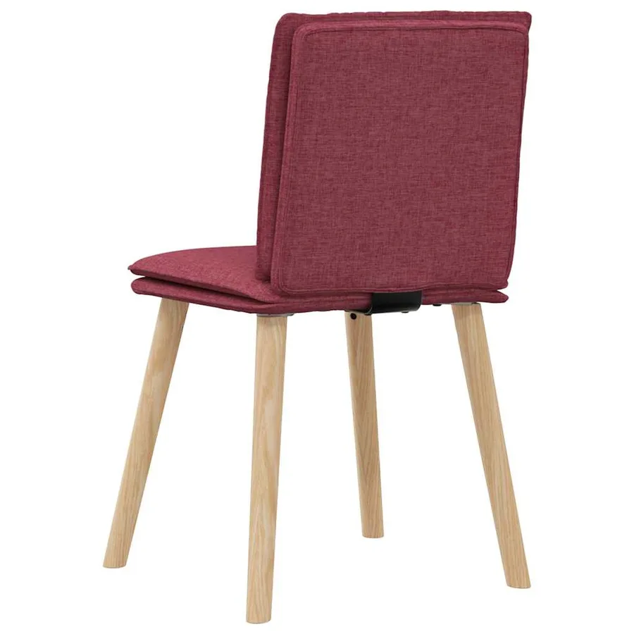 Chaises à manger lot de 4 rouge bordeaux tissu - 6