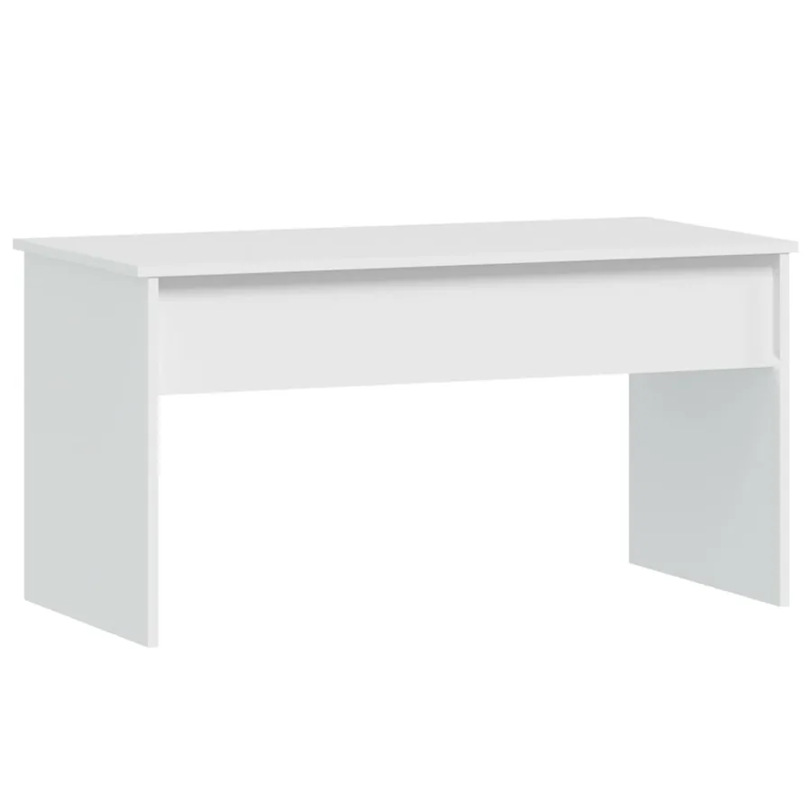 Table basse Blanc 102x50,5x52,5 cm Bois d'ingénierie - 3