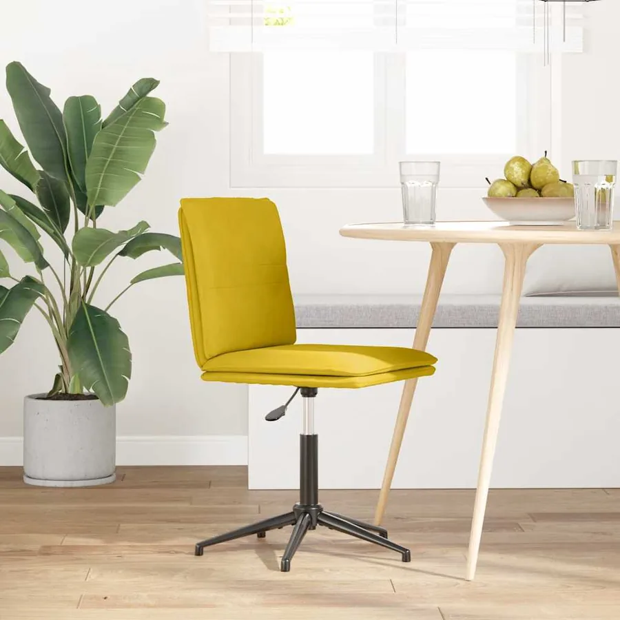 Chaise à manger Jaune Velours