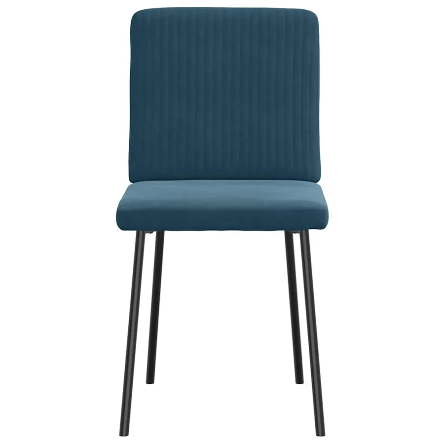Chaises à manger lot de 4 Bleu Velours - 3