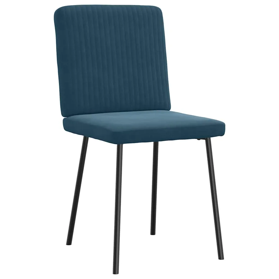 Chaises à manger lot de 4 Bleu Velours - 4