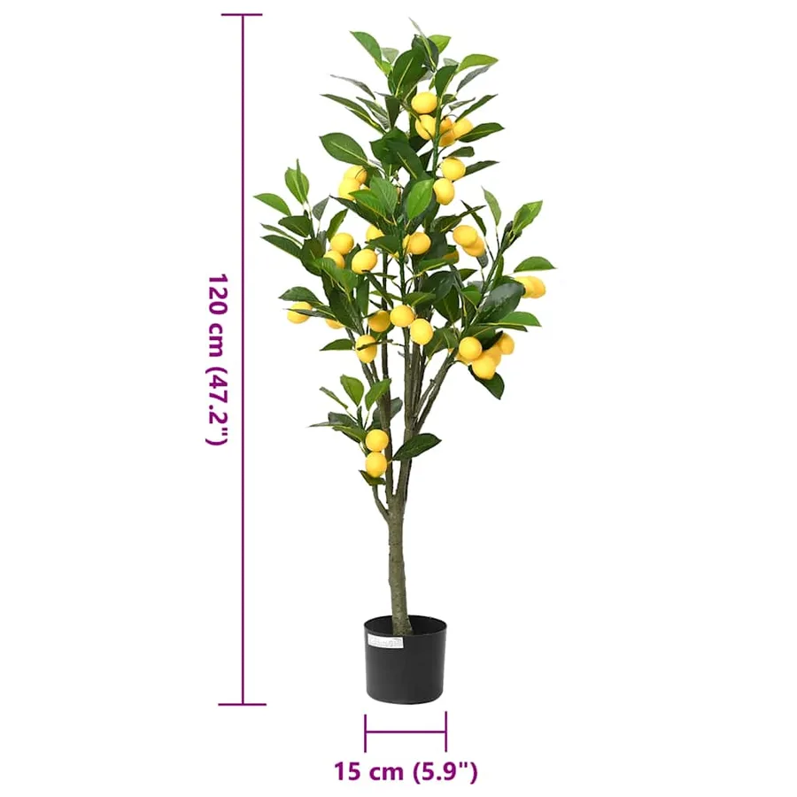 Citronnier artificiel 136 feuilles 120 cm vert - 5