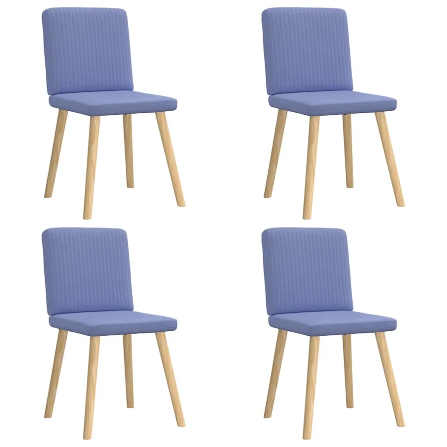 Chaises à manger lot de 4 bleu jean tissu - 2