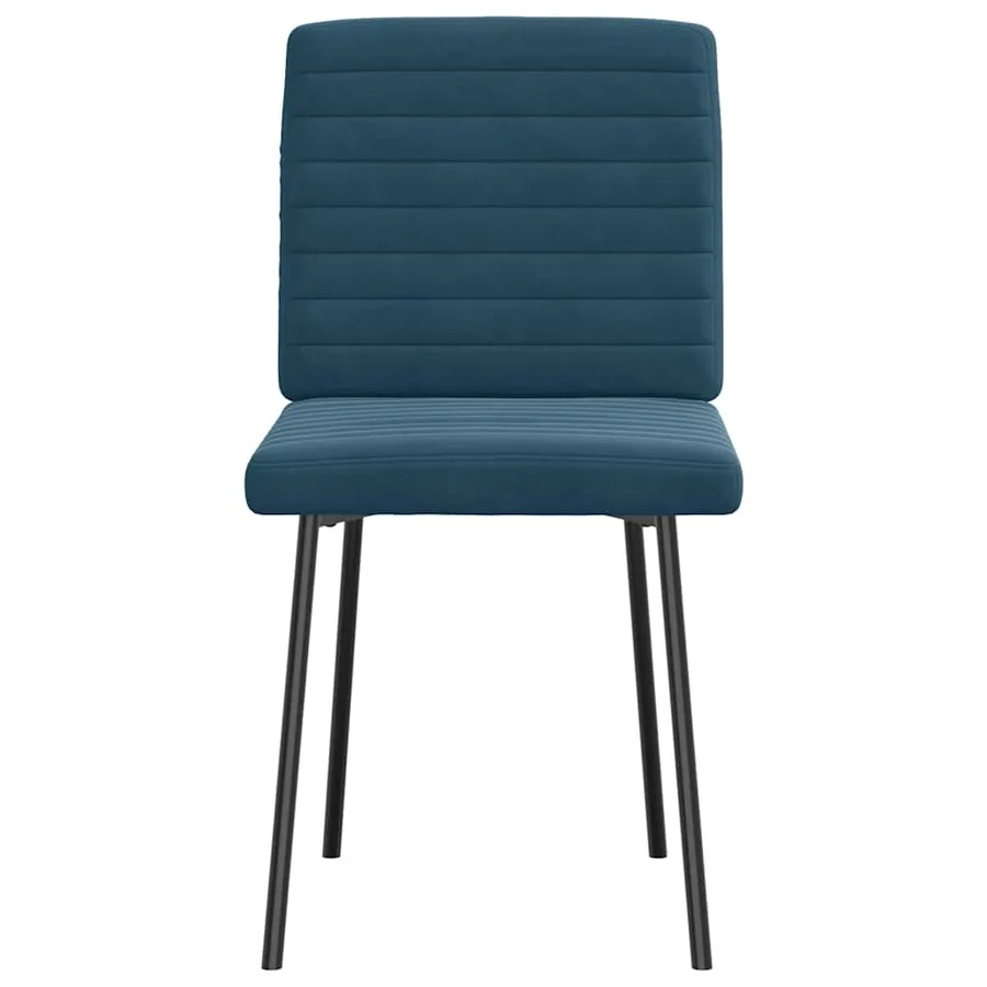 Chaises à manger lot de 2 Bleu Velours - 4