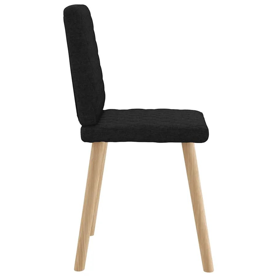 Chaises à manger lot de 4 noir tissu - 5