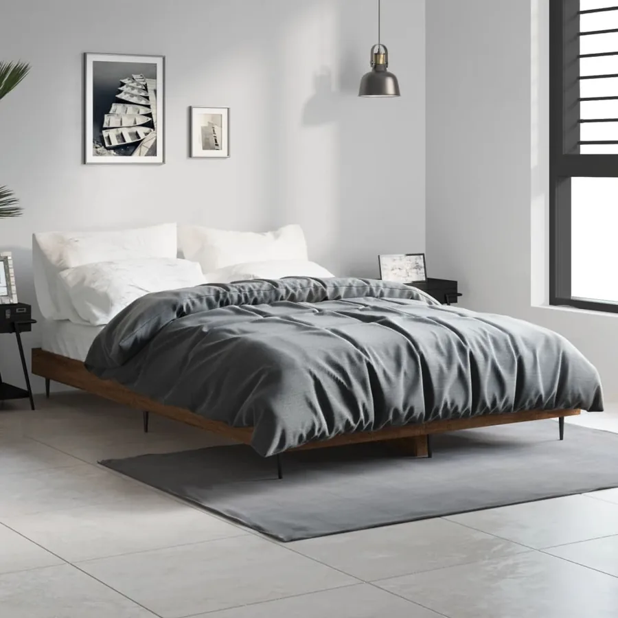 Cadre de lit sans matelas chêne marron 120x190 cm