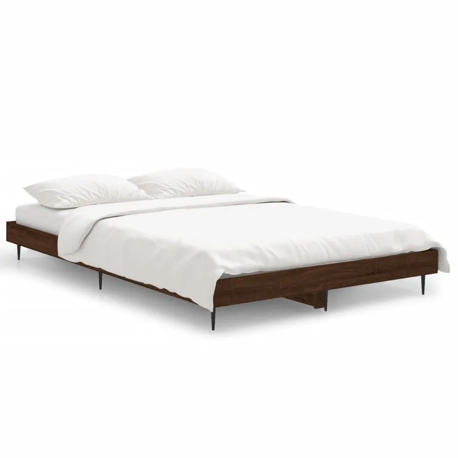 Cadre de lit sans matelas chêne marron 120x190 cm - 2