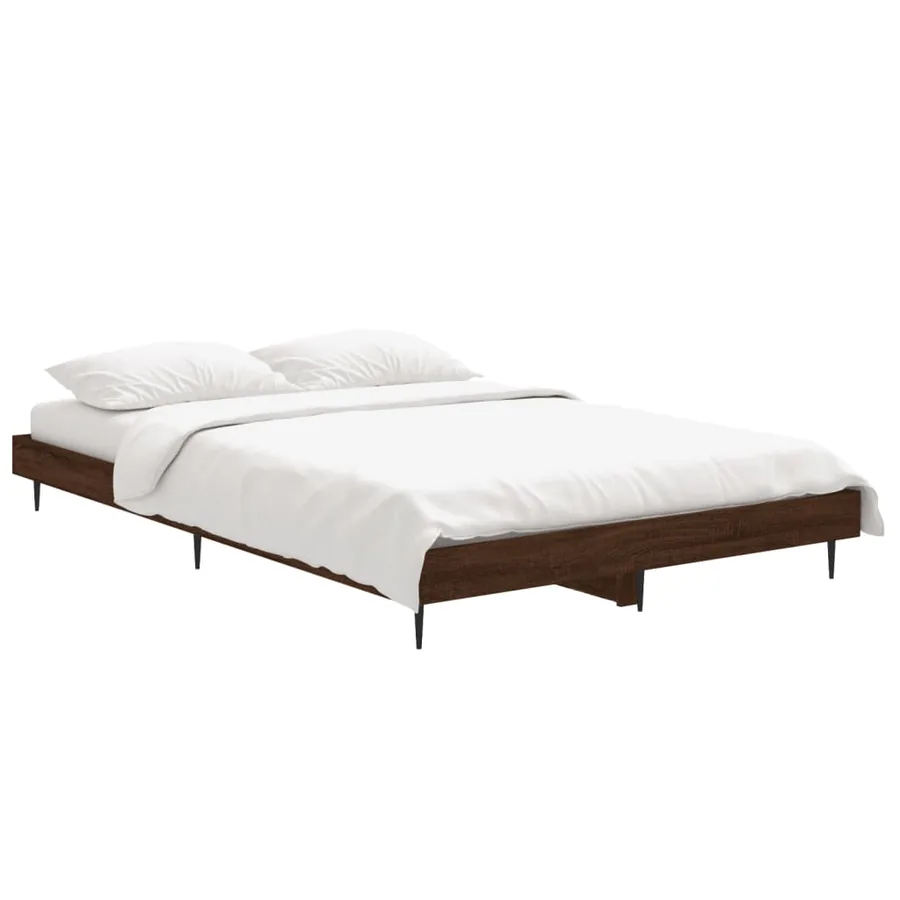 Cadre de lit sans matelas chêne marron 120x190 cm - 3