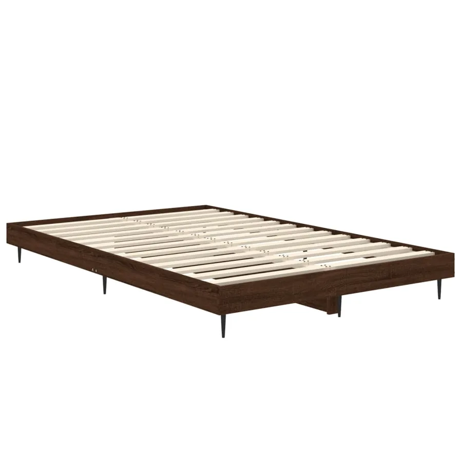 Cadre de lit sans matelas chêne marron 120x190 cm - 5