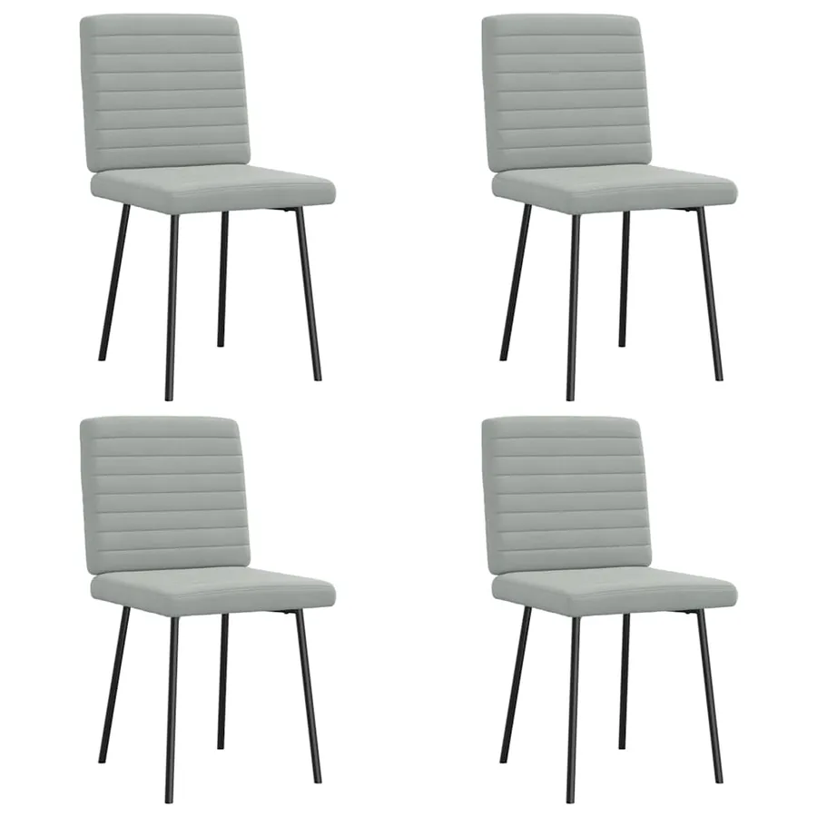 Chaises à manger lot de 4 Gris clair Velours