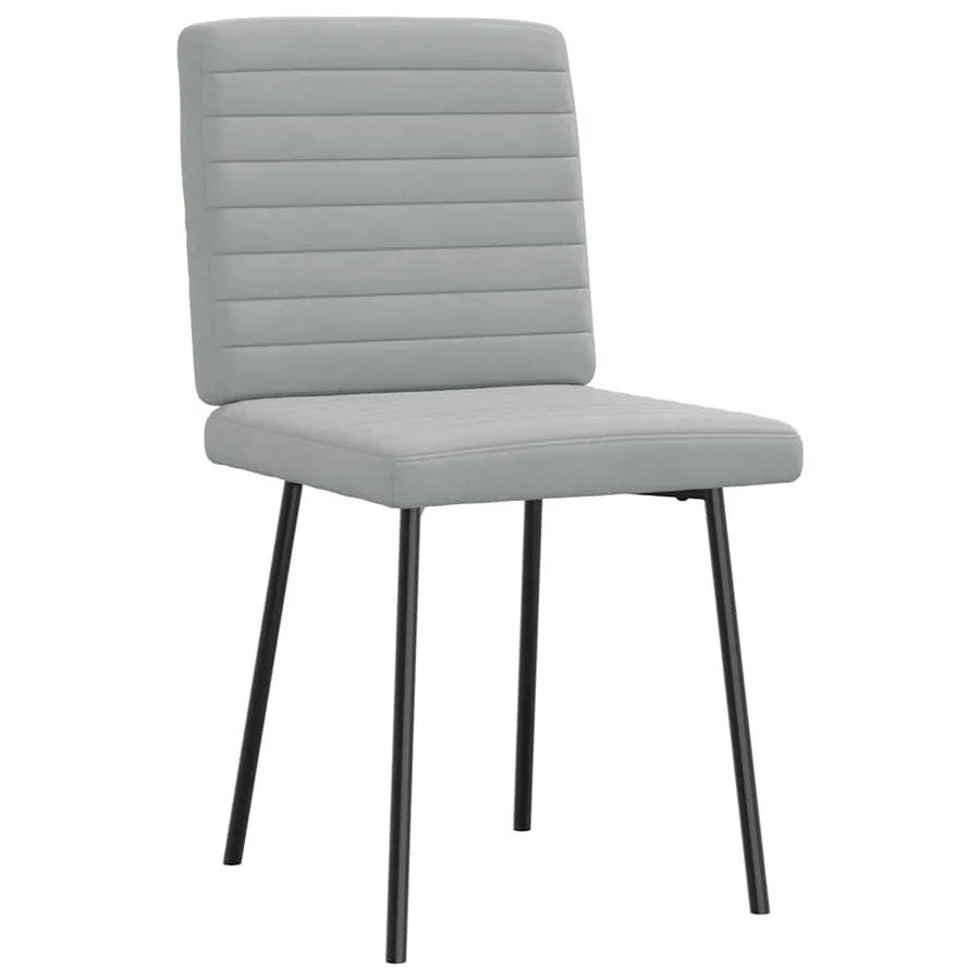 Chaises à manger lot de 4 Gris clair Velours - 3