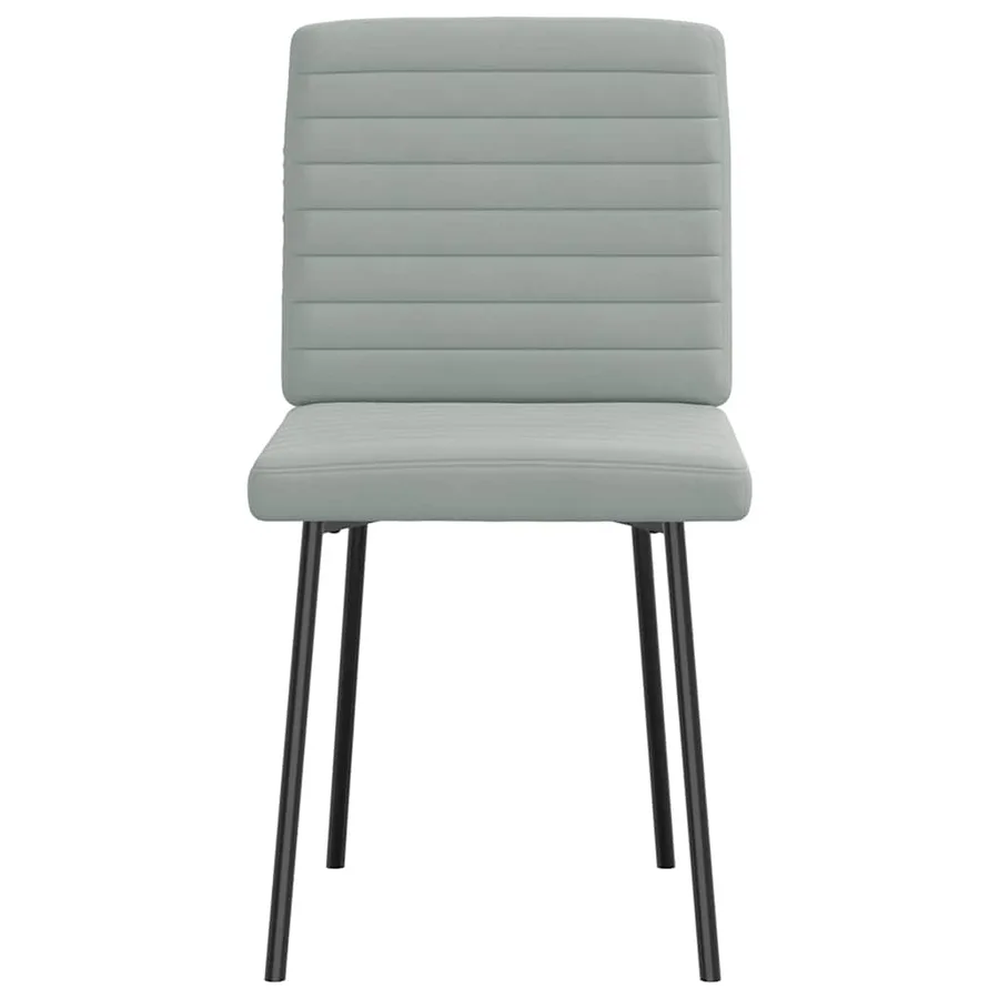 Chaises à manger lot de 4 Gris clair Velours - 4