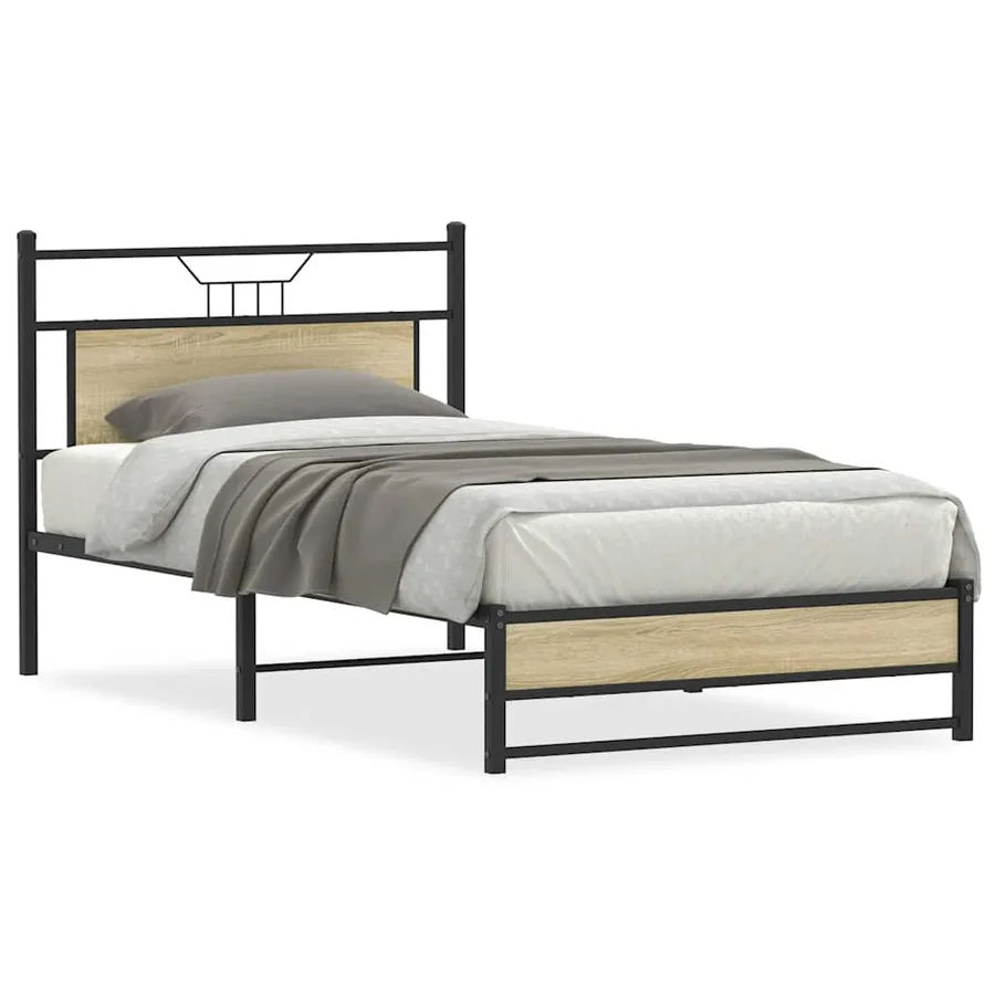 Cadre de lit sans matelas chêne sonoma 100x200 cm