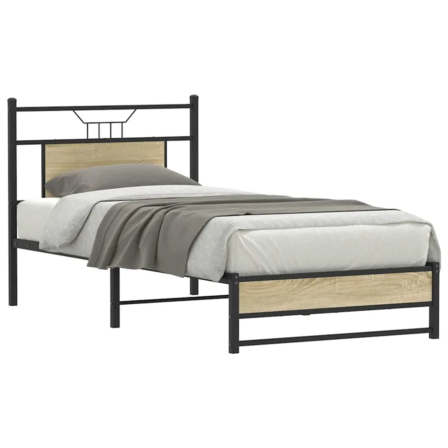 Cadre de lit sans matelas chêne sonoma 90x200 cm - 2