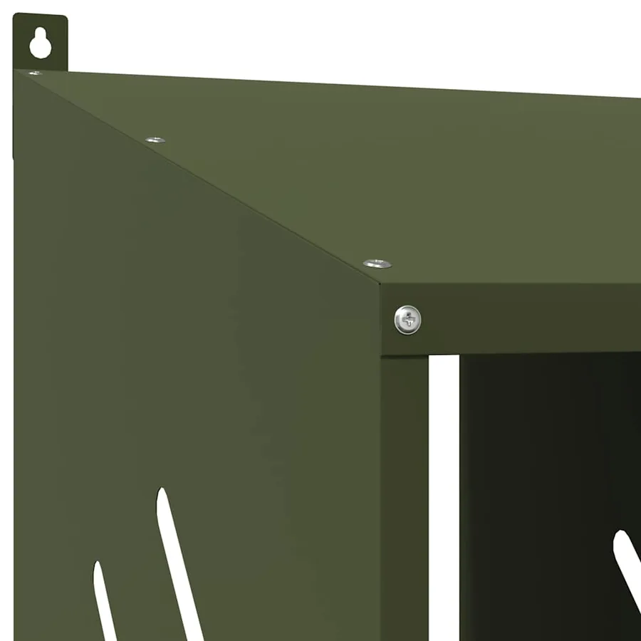 Nichoir à poules avec 4 compartiments vert olive métal - 9