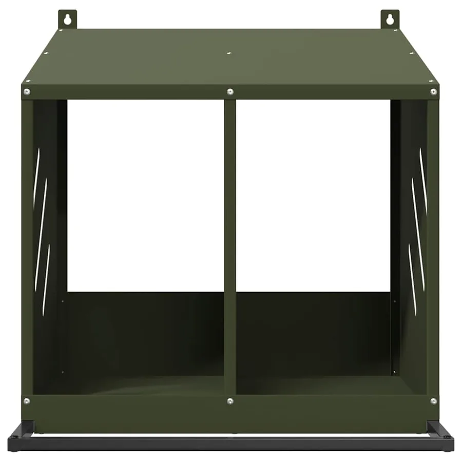 Nichoir à poules avec 2 compartiments vert olive métal - 4